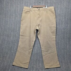 NWT Lucky Brand 223 Straight Canvas Pant 42x30 Ermine Tan Stretch 5-Pocket Men's